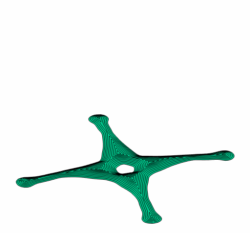 Curved-layer slicing process