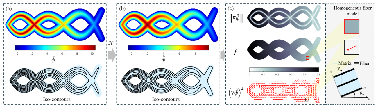 Continuous fiber-path generation and homogenized material construction