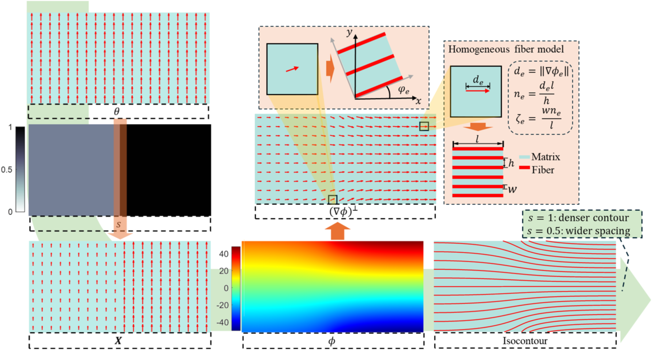 Continuous fiber path generation and homogenized model